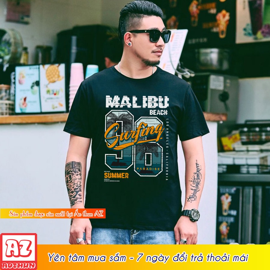 Áo thun nam du lịch biển bigsize màu đen - 4XL 5XL 6XL 7XL M3121