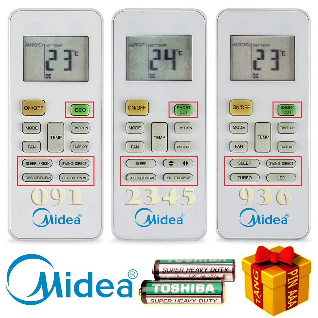 Điều khiển Midea "HÀNG ĐẸP" cho điều hòa