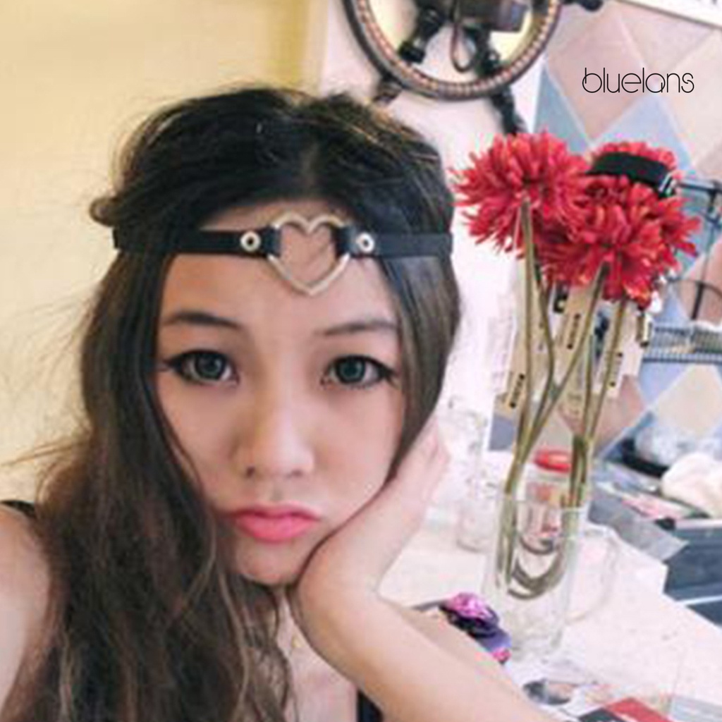 Vòng cổ choker giả da mặt trái tim phong cách Punk