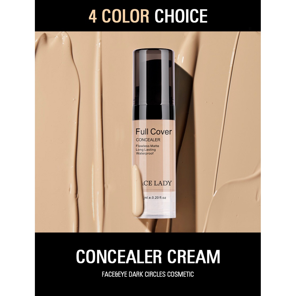 Sace Lady Full Cover Liquid Concealer Waterproof Matte Face Corrector Mỹ phẩm trang điểm metro