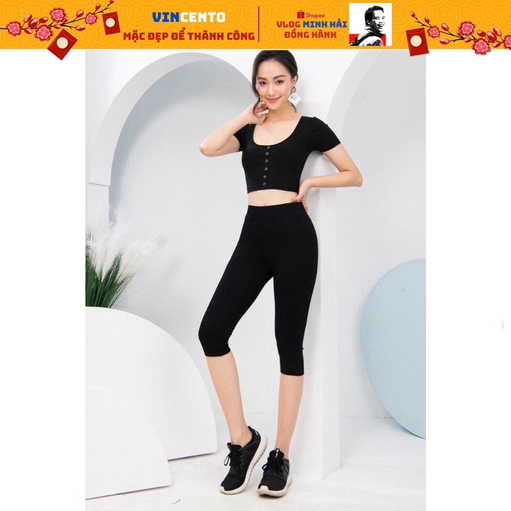 Quần Legging Ngố Cạp Cao