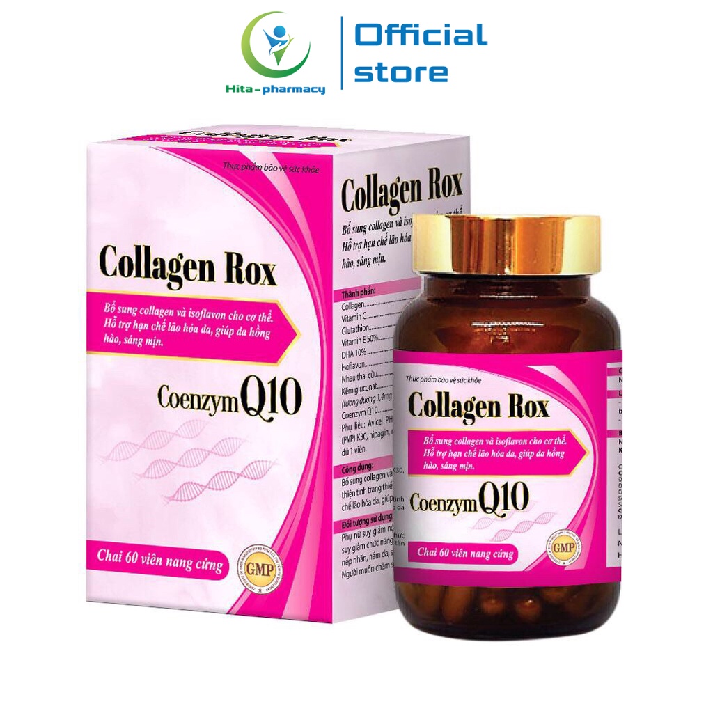 Viên uống đẹp da Collagen Rox HDPHARMA tăng nội tiết tố nữ - 60 viên [Collagen Rox Coenzym Q10]