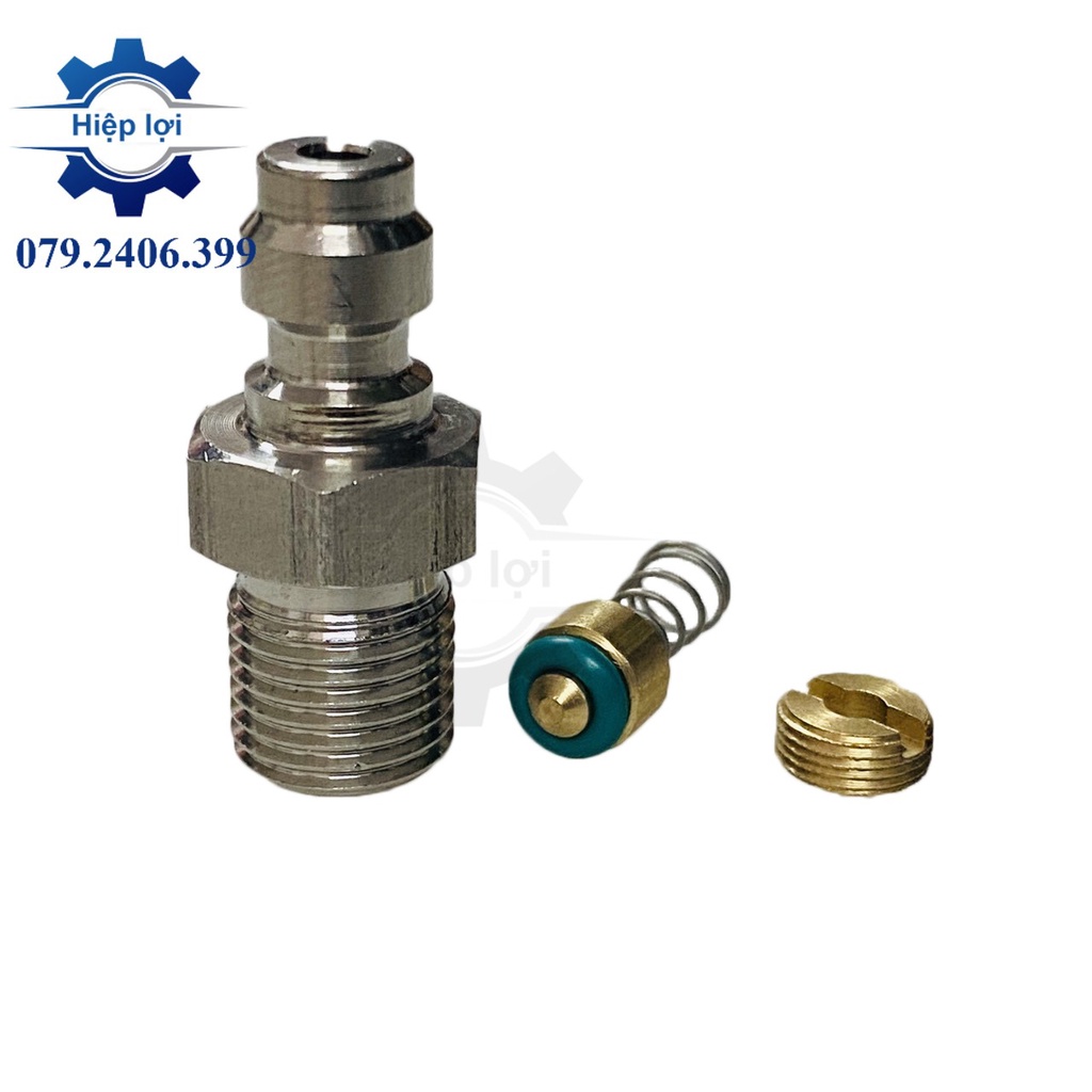 Van 1 chiều nạp khí nén chân ren M10 / M8 - Van nạp 1 chiều chân 10mm. chân 8mm