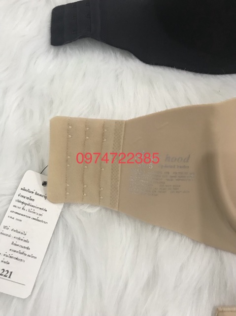 Áo ngực không dây Thái Lan 221 su đúc quai ngang size 34, 36 màu da/đen