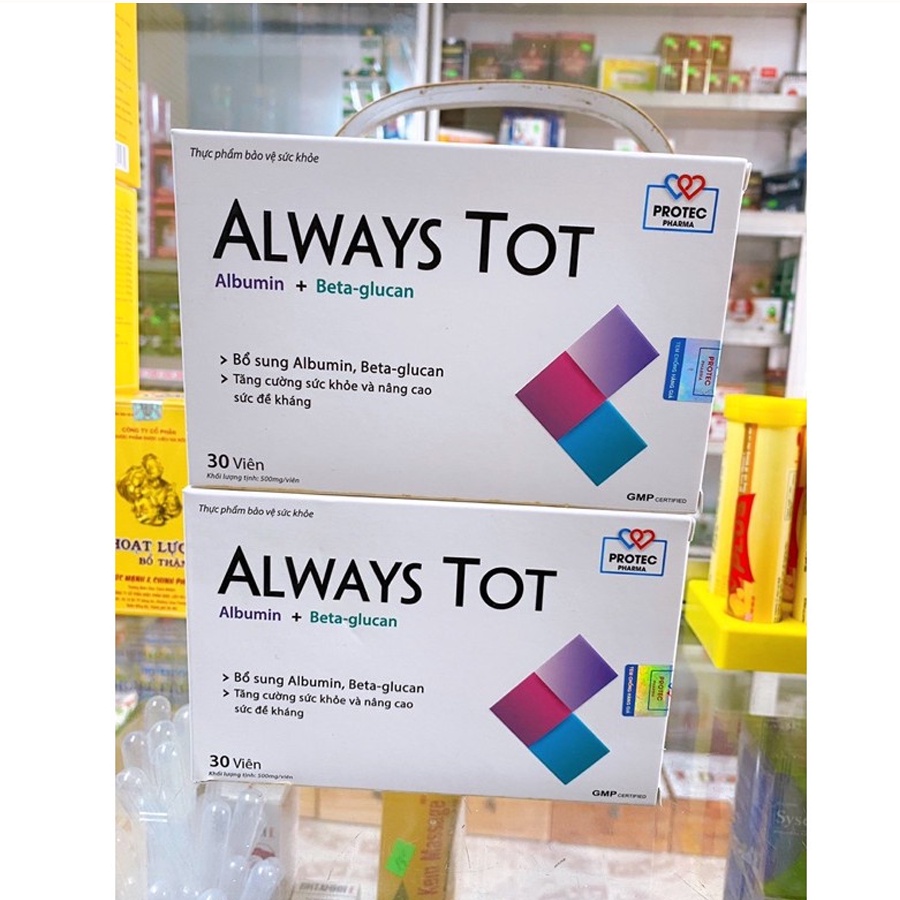 Viên Uống Tăng Sức Đề Kháng ALWAYS TOT Bổ sung Albumin và betaglucan cho cơ thể Hộp 30 viên