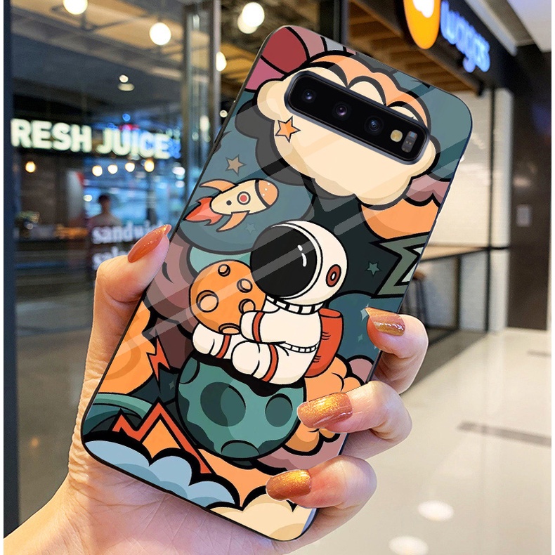 Ốp Lưng SAMSUNG GALAXY S10, S10 PLUS, S10 E, S10 5G, S10 LITE Ốp kính bóng cao cấp Phi Hành Gia