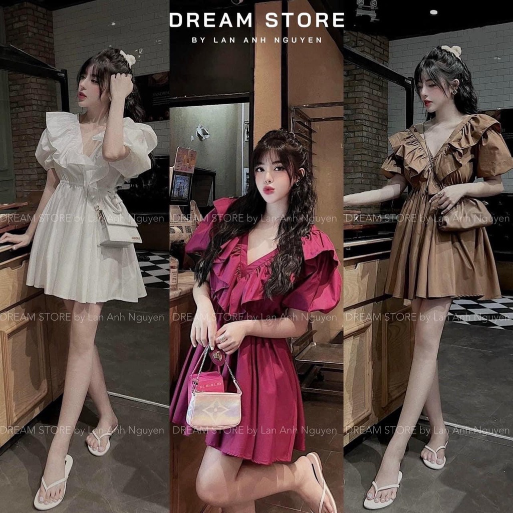 Đầm Babydoll Cổ Bèo Nơ Sau 3 Màu Big Size Siêu Xinh - NV273