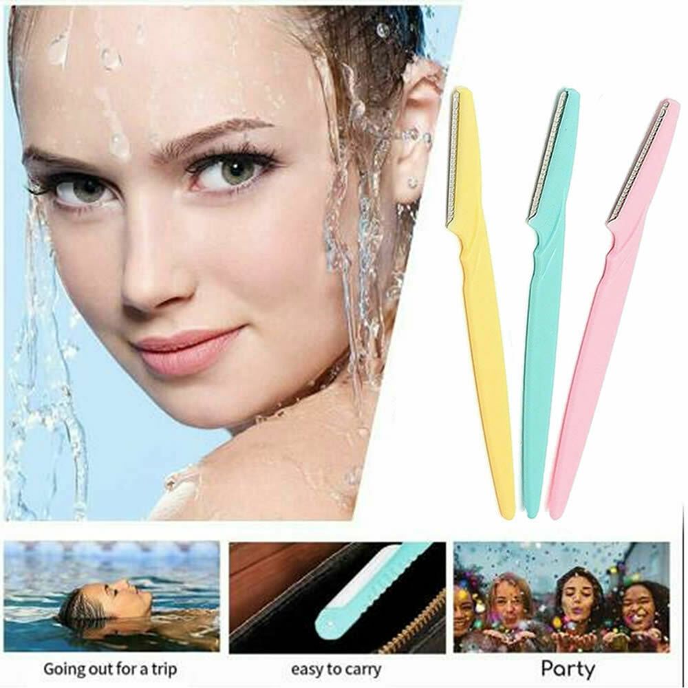 [Hàng mới về] Dao cắt tỉa lông mày bằng thép không gỉ nhiều màu cho nữ