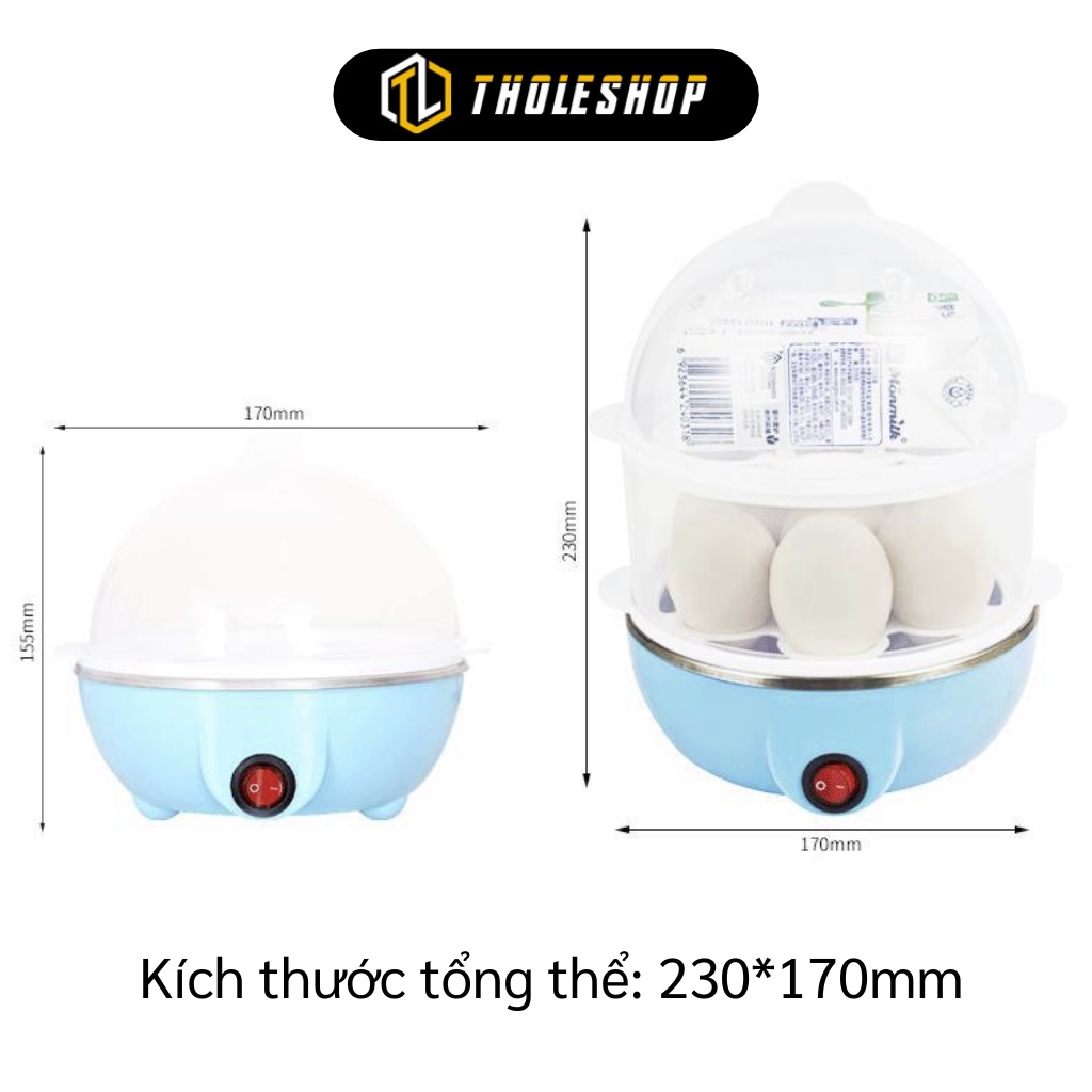 Nồi Hấp Mini - Nồi Hấp Trứng, Bánh Bao 2 Tầng Đa Năng, Tự Động Ngắt Điện 6034