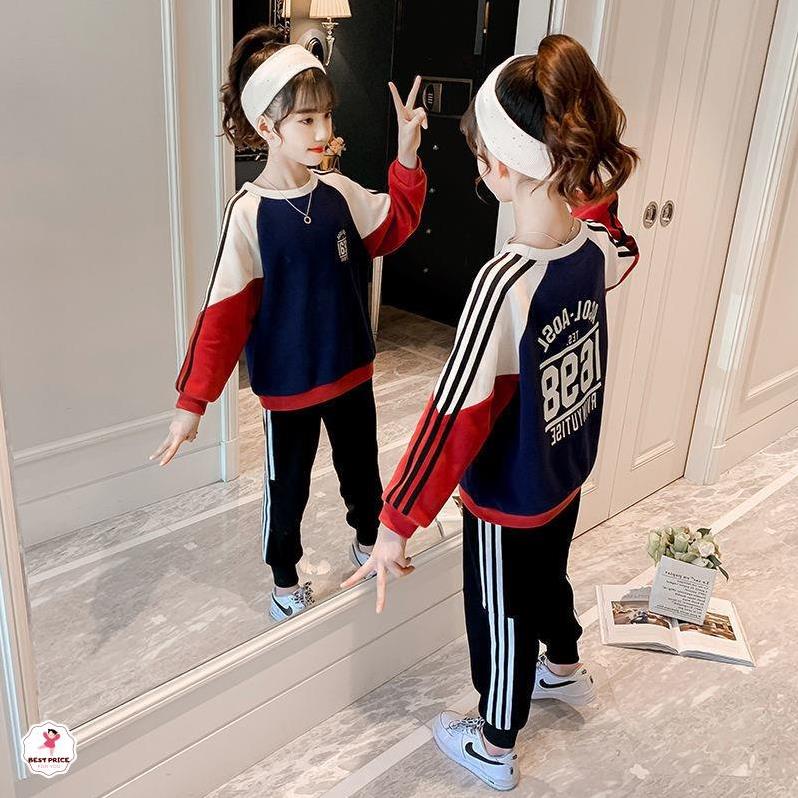 Set quần áo dài tay cho bé gái mập 7 8 9 10 11 12 tuổi☑ Đồ ấm thu đông size đại 20kg 25kg, 30kg 35kg 40kg