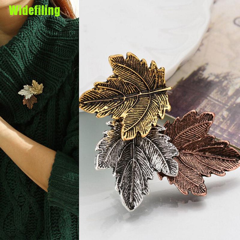 Trâm Cài Áo Kim Loại Hình Chiếc Lá Phong Cách Vintage
