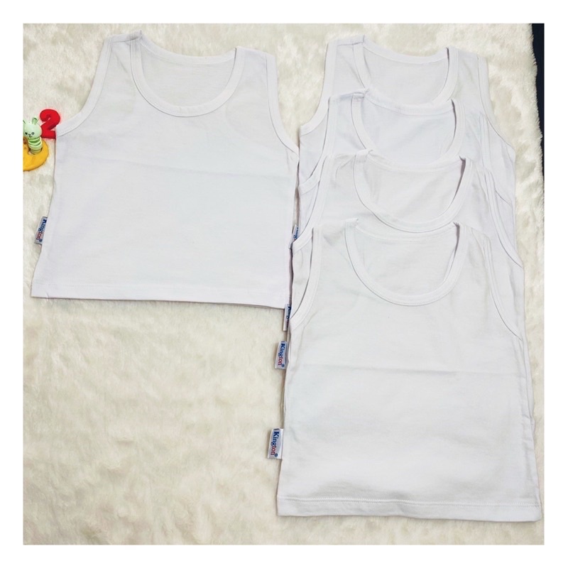 Áo thun ba lỗ cho bé từ 3- 35kg, áo sát nách cổ tròn màu trắng chất cotton mềm mát cho bé mặc ở nhà