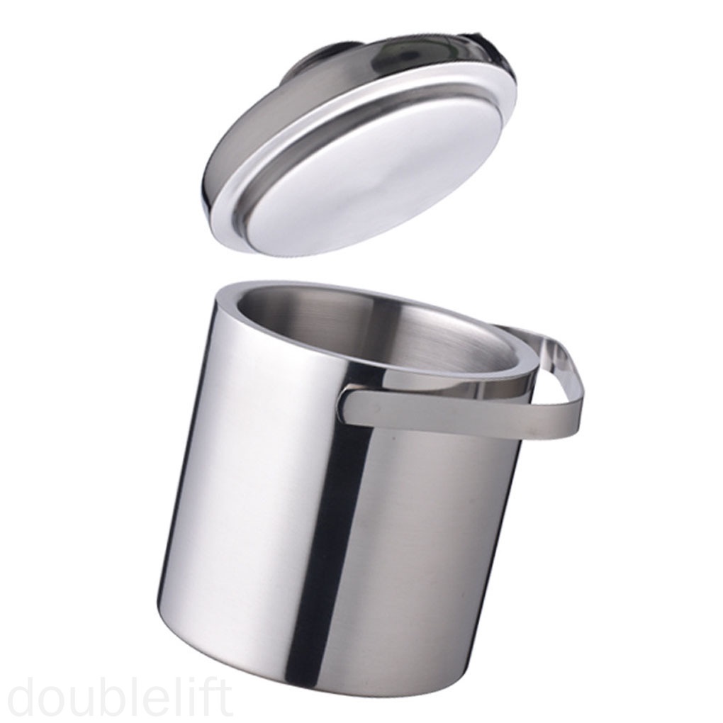 Xô đựng đá hai lớp giữ nhiệt bằng thép không gỉ có kẹp gắp