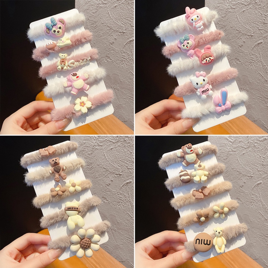 Set 5 Chun tóc LÔNG TUYẾT HÌNH THÚ dễ thương, nhiều mẫu cho bé (HC)