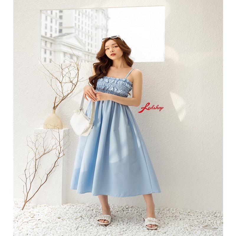 Đầm maxi hai dây bo chun ở ngực hàng cao cấp redshop.thoitrangnu_29726 | BigBuy360 - bigbuy360.vn