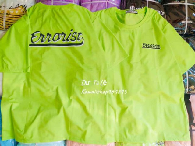 [Mã WASKT410K giảm 10K đơn 50K] Áo thun nữ tay lỡ erroist xanh neon unisex size m,l oversize 45kg - 70kg DTL | BigBuy360 - bigbuy360.vn