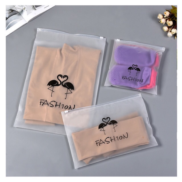 TÚI ZIP ĐỰNG QUẦN ÁO, ĐỰNG ĐỒ SƠ SINH, HÌNH HỒNG HẠC ĐEN