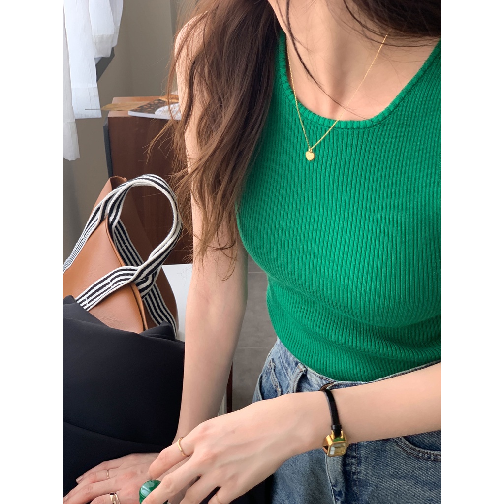 Áo sát nách họa tiết kẻ sọc ngang / màu trơn cá tính hợp thời trang 46343