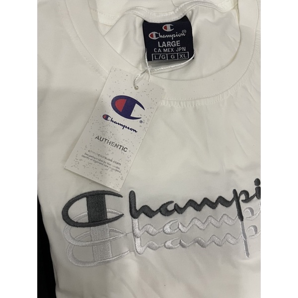 Áo Thun Cham.Pi.On Unisex Chất Cotton 100% Thêu 3 Hàng Chữ Đen/Trắng/Hồng/Xanh