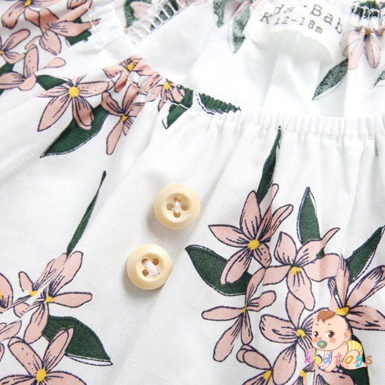 Jumpsuit Sát Nách Hoạ Tiết Hoa Màu Hồng Cho Bé Brs7046