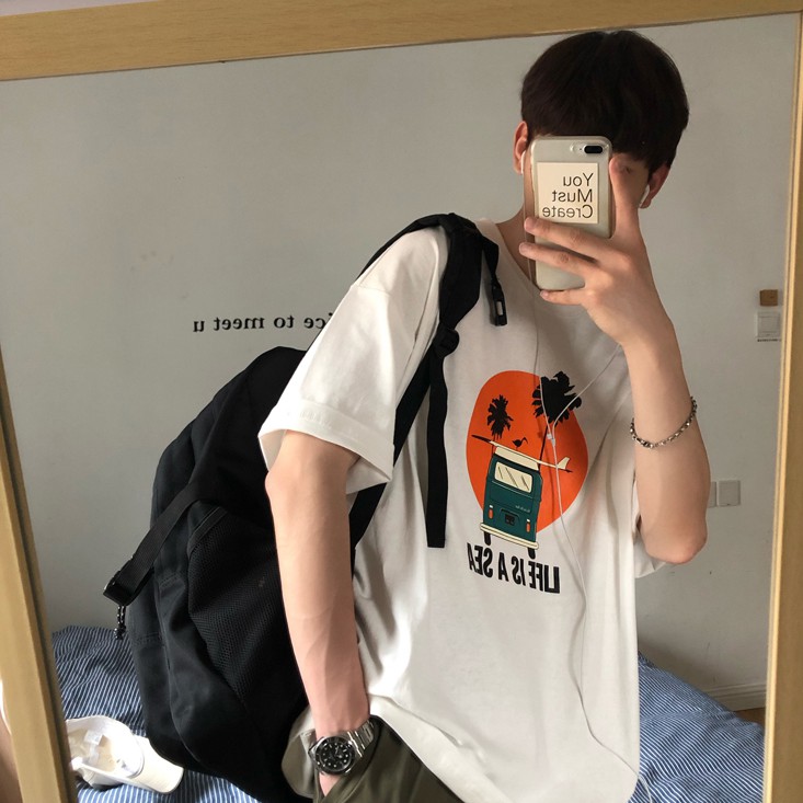 áo nam Tay Ngắn Phong Cách Hàn Quốc Năng Động 3 Màu Lựa Chọn