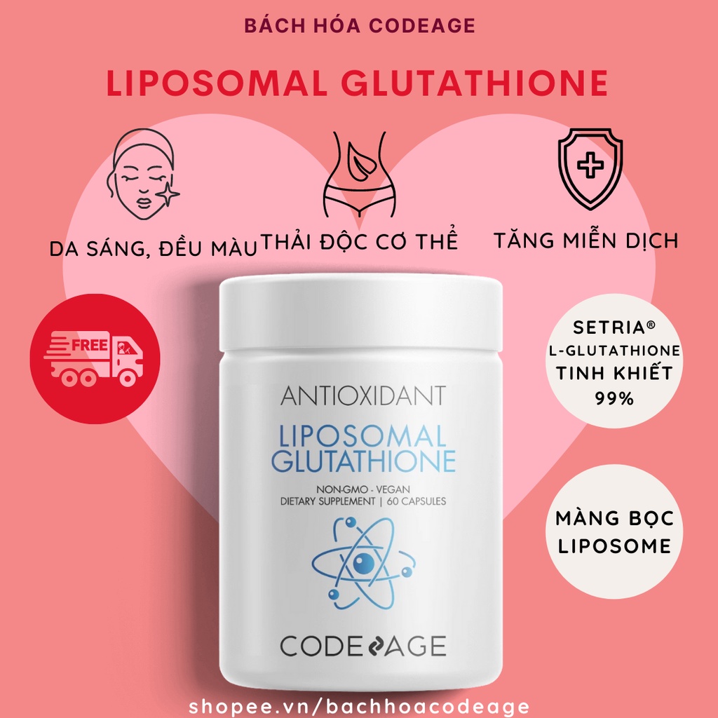 CHÍNH HÃNG - CODEAGE viên uống sáng da LIPOSOMAL GLUTATHIONE hỗ trợ trị nám tàn nhang, thải độc