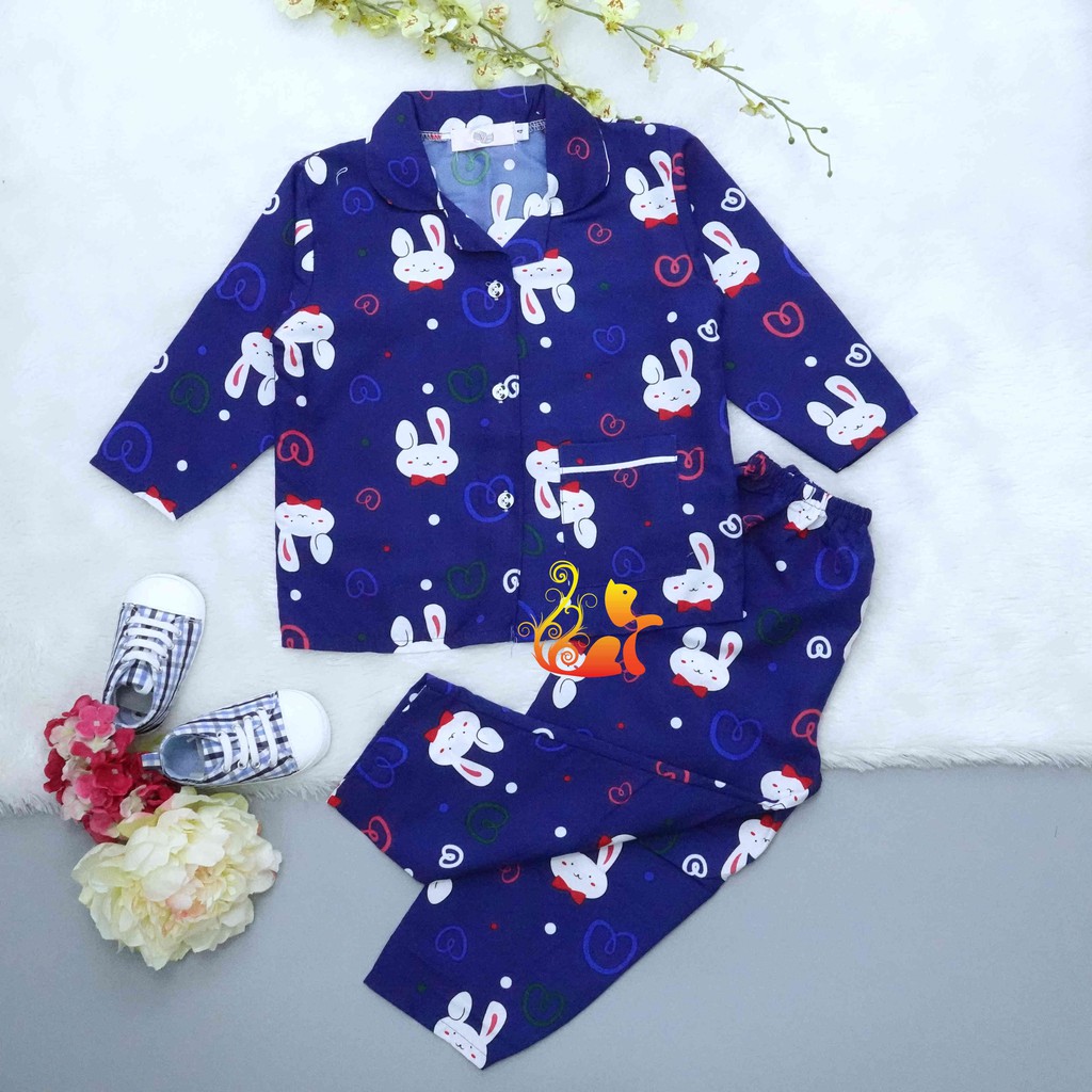 Đồ Bộ Mặc Nhà Pijama Kate Thái Quần Dài - &quot;Thỏ - Tim&quot; - Cho Bé 8-25kg