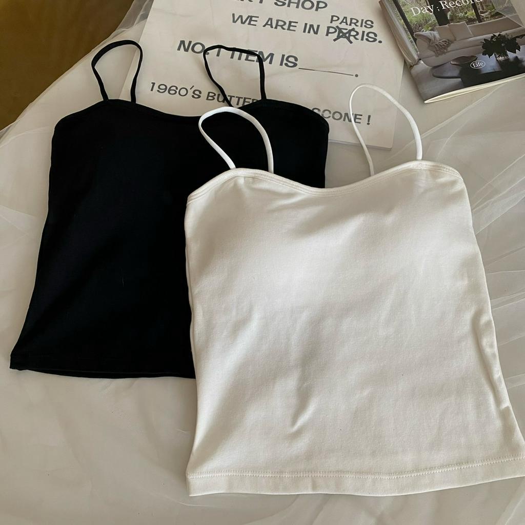 Cocory vn Áo Hai Dây Có Mút Đệm Ngực Thời Trang Mùa Hè Phong Cách Hàn Quốc Cho Nữ