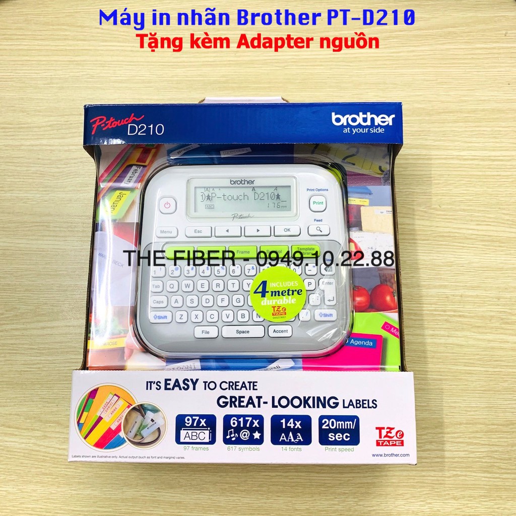 Máy in nhãn Brother PT-D210 Tặng kèm Adapter nguồn | WebRaoVat - webraovat.net.vn