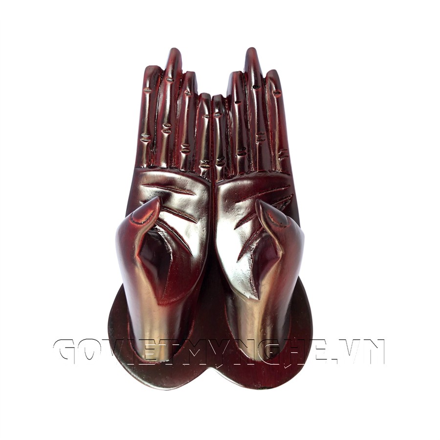 Hộp Đựng Card Visit Bàn Tay Gỗ - Sơn Đen