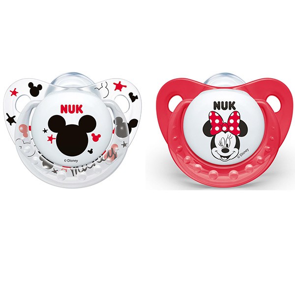 [Mã LIFEDC1012 giảm 250K đơn 500K] Ty ngậm Nuk silicone đôi Mickey sleeptime 0 đến 6th V830