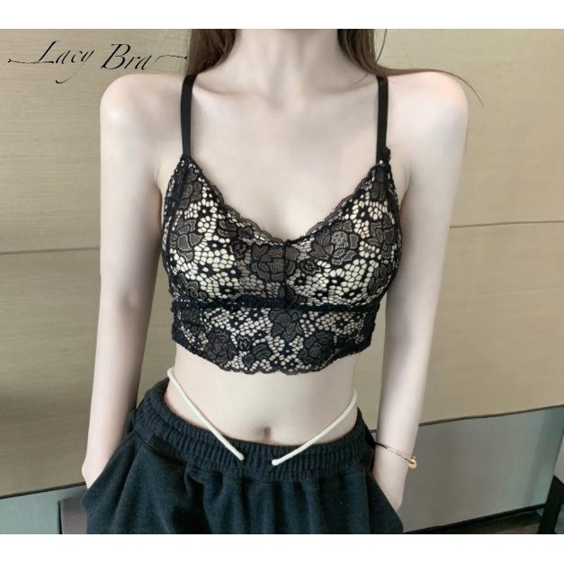 Áo Bra Ren Hoa Đệm Mỏng Thoáng Khí Dáng Cổ V Sexy Lacy Bra - AL26