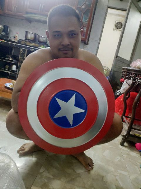 [GIÁ HỦY DIỆT] Mô hình Khiên captain america tỉ lệ 1:1 thép nguyên khối khiên cap cosplay marvel đội trưởng mỹ 100%