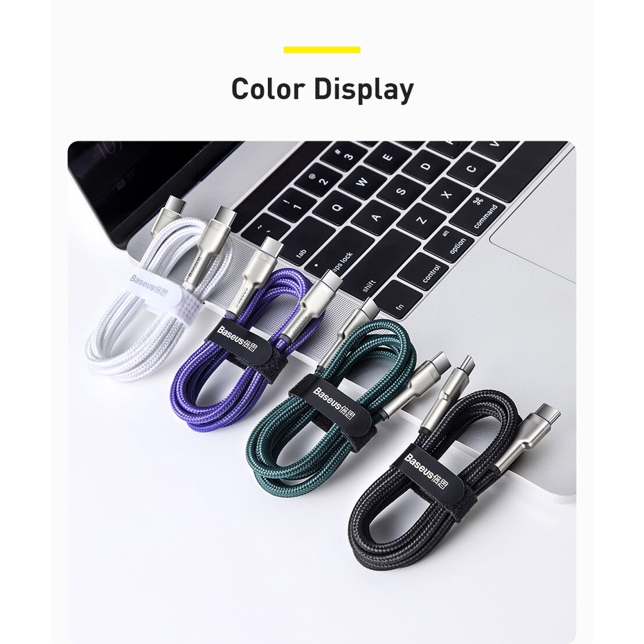 Cáp Sạc Nhanh Baseus 100W USB C Sang Type C Cho MacBook Pro QC 4.0 PD USB C Xiaomi Redmi Samsung S20
