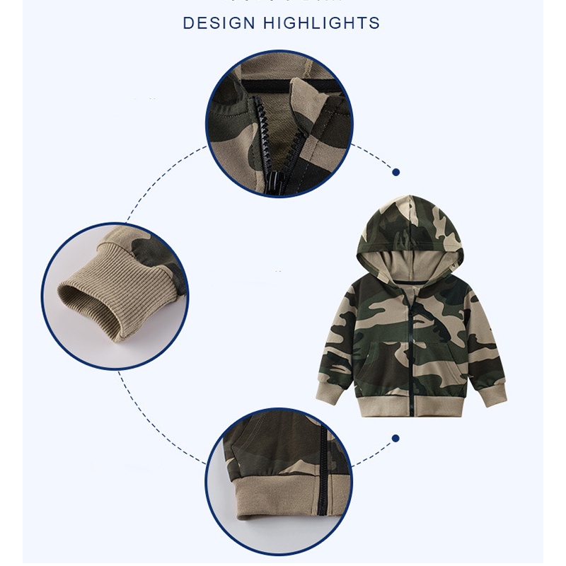 Áo khoác hoạ tiết rằn ri cho bé trai