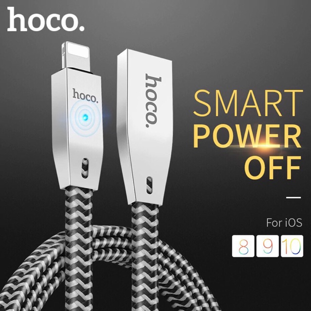 Cáp sạc lightning tự ngắt khi đầy pin Hoco U11 chính hãng