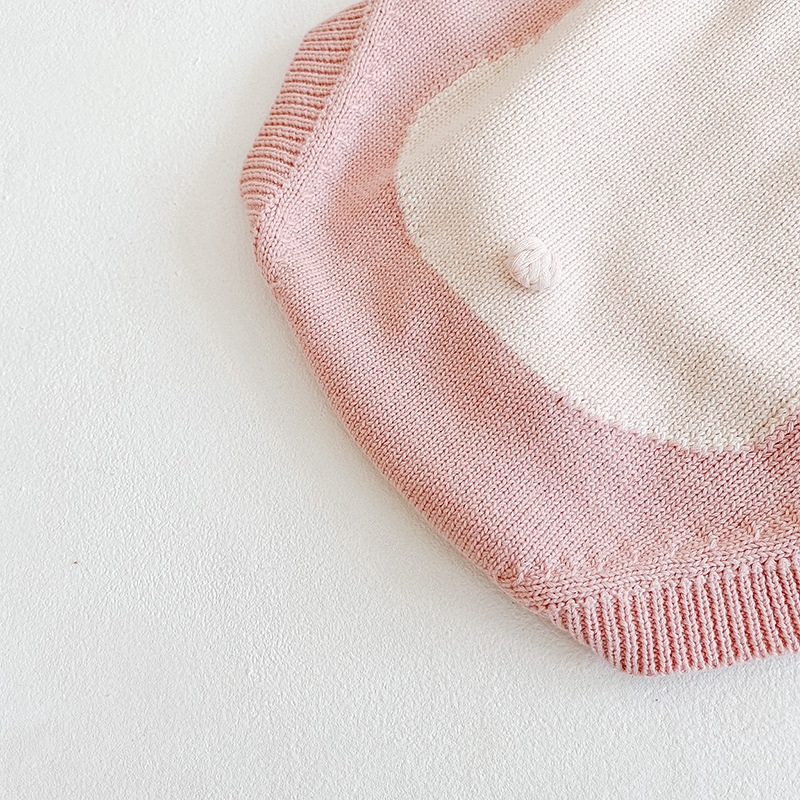 Áo Liền Quần Hình Tai Thỏ Dệt Kim Cho Bé Gái