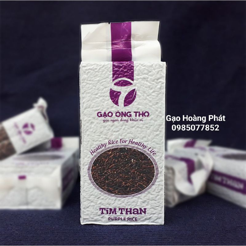Gạo Lứt Tím Than Ông Thọ - Dẻo mềm,thơm cơm (Túi 1kg).