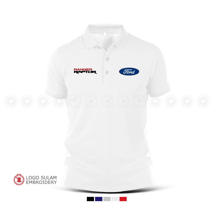 Áo Thun Polo Cotton Thêu Họa Tiết Sulam Ford Ranger Raptor Ecobot V6 Performance Thời Trang