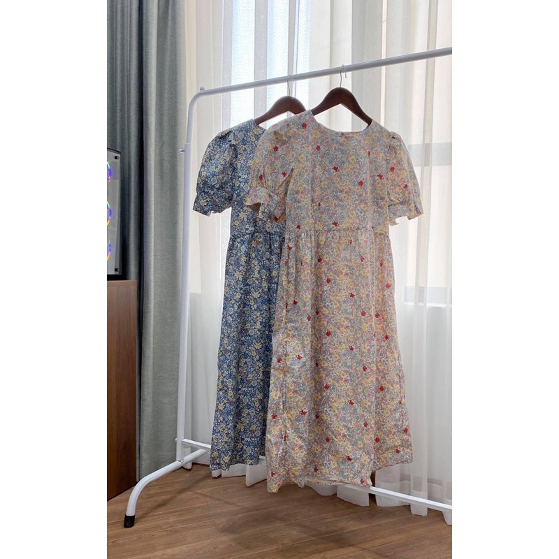 [Ảnh thật/Video] Váy babydoll hoa nhí thiết kế 5 cánh dáng rộng, váy ulzzang chất thô lụa ngọt ngào