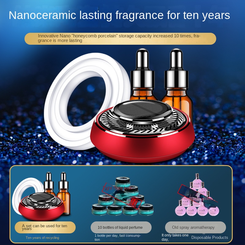 Máy Khuếch Tán Tinh Dầu Thơm Bằng Kim Loại Sử Dụng Năng Lượng Mặt Trời Trang Trí Nội Thất Xe Hơi