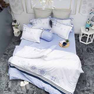 Bộ Ga Chần Gòn Cotton Solid Edena 366 Gồm 5 Món