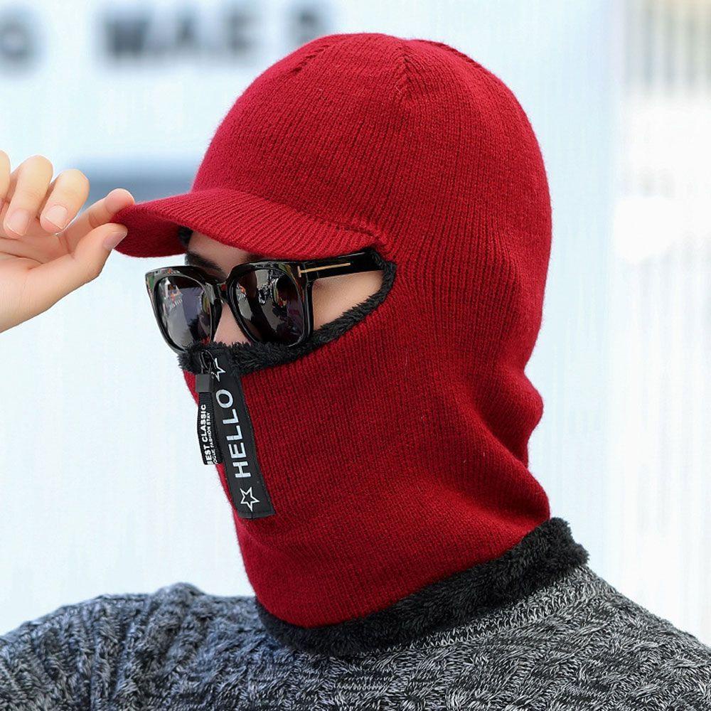 Mũ Len Kết Hợp Khăn Choàng Chống Gió Ấm Áp Cho Nam