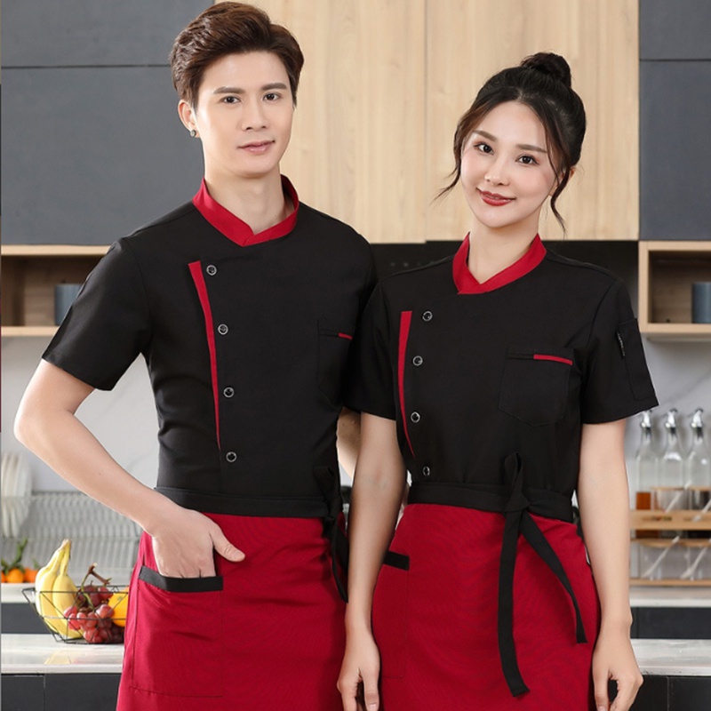 Đồng Phục Đầu Bếp Khách Sạn Dài Tay Vải cotton Cho Nam Nữ