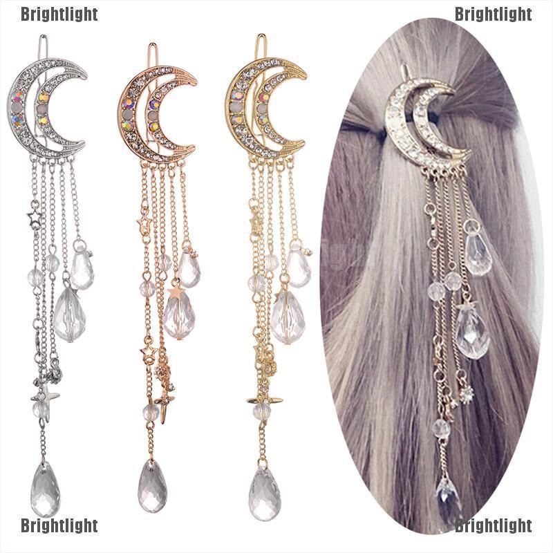 Kẹp TóC HìNh MặT Trăng ĐíNh Kim Cương Giả ThờI Trang Cho Nữ