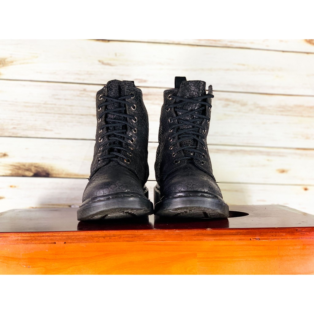 (SIZE 38) Giày chính hãng 2hand DR.MARTENS ORIGINAL 1460 WOMEN'S BLACK BOOTS ‣ * !