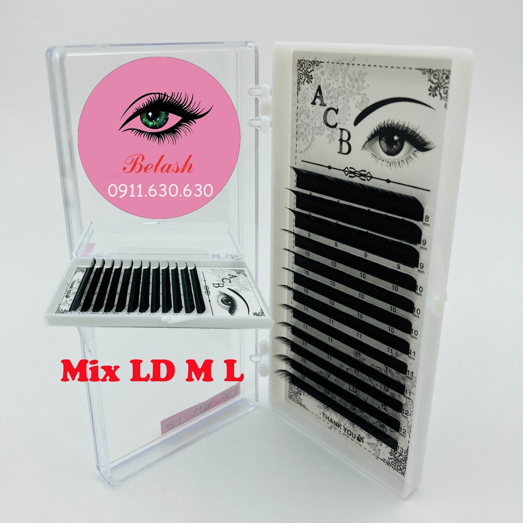 Mi mix cong L,LD,M 007_keo nối mi_dụng cụ nối mi_Be Lash