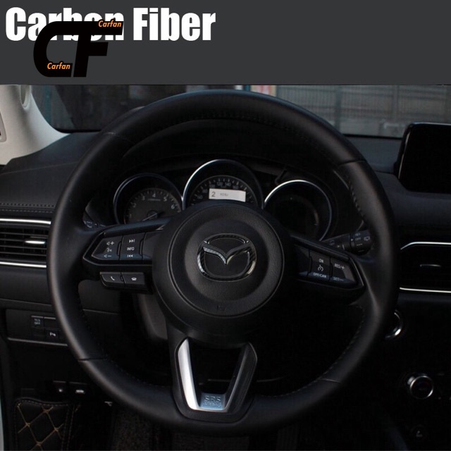 Mazda Dán trang trí tay lái ABS Trang trí logo trên vô lăng xe mazda 3, 6, cx5 ốp logo vô lăng mazda