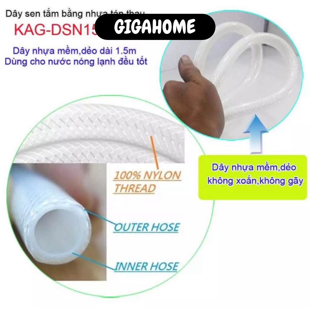 Dây Vòi Sen Nhựa GIGAHOME Dây Sen Tắm, Xịt Vệ Sinh Nhựa Dẻo Không Bị Xoắn Hỏng 8084