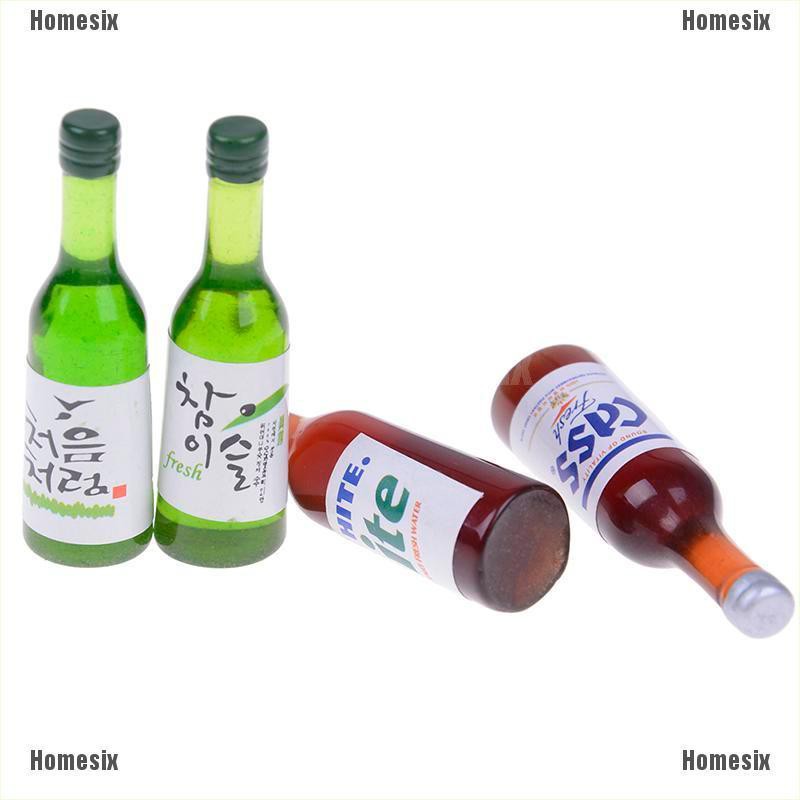 [HoMSI] 4Pcs 1:12 Dollhouse mini wine bottles miniature drinking doll house decor SUU